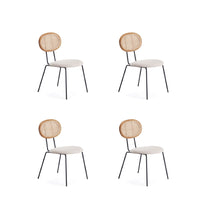 Manhattan Comfort - Lot de 4 chaises de salle à manger Jardin 19,09 po style industriel chic, rembourrées, coloris Nature et Avoine-Moderne - Chaise de salle à manger chic en rotin parfaite pour une utilisation dans la salle à manger Lot de 4
