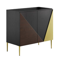 Modway - Alchemist 36" Armoire de toilette de salle de bain (lavabo non inclus) - Or noir-Vanité de salle de bain moderne