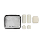 Bugatti - Ensemble de 5 Bouteilles de Voyage en Silicone - Étui TPU - Crème-Comprend des bouteilles en silicone réutilisables, durables et anti-fuites