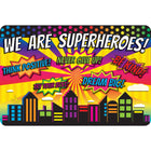 Ashley Productions - The Original Fun Mat - Tapis de Bienvenue - 15 -5" x 23 -5" - Tapis de Bienvenue Superhéros-Mesure et conception : Le paillasson de bienvenue Superhéros mesure 15,5 po x 23,5 po.