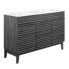 Modway - Render 48" Meuble de salle de bain à double lavabo - Blanc charbon-Matchs non inclus