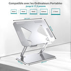 ShoppingAll - Support Élévateur Pour Ordinateurs Portables Et Tablettes Jusqu’à 17,3 Pouces – SA-LS7-SILVER (Paquet De 5)-Ergonomique et Réglable – Inclinaison ajustable à 180° avec une hauteur de 50 mm à 170 mm pour réduire les douleurs au dos et au cou.