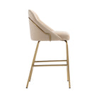 Manhattan Comfort - Gracie tabouret de comptoir moderne de 22" en similicuir rembourré - beige et doré-Hauteur du siège : 26 po