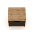 Manhattan Comfort - Table de nuit Rockefeller 20,08" style mi-siècle moderne à 2 tiroirs - Nature et gris texturé-Garantie limitée du fabricant de 30 jours