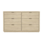 Manhattan Comfort - Evelyn 60" Moderne Commode à 6 Tiroirs Double - Naturel-Sophistication moderne – Une silhouette élégante et sculptée aux bords doucement arrondis et à la symétrie épurée apporte une sensation de luxe discret à tout espace