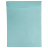 JAM Paper - Enveloppes à ouverture au sommet à rabat droit avec fermeture gommée, 10 x 13 po, turquoise, paquet/100-Aqua