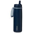 b.box - Bouteille isotherme à couvercle rabattable - 690 ml - Minuit-Couvercle rabattable pour boire librement avec paille en acier inoxydable