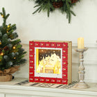 HOMCOM - Calendrier de l'Avent de Noël avec 24 tiroirs et lumières LED-Grands tiroirs de compte à rebours de 24 jours pour les bibelots et les friandises de la journée 