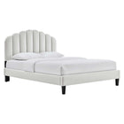 Modway - Daisy Performance Velvet Lit de plateforme complet, Gris clair-Lit double moderne vintage