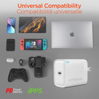 HyperGear - Chargeur mural USB-C PD 30 W avec LED - Blanc-Ultra-compact et léger