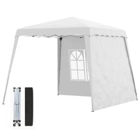 Outsunny - Tente auvent pliante 8 pi l x 8 pi L avec sac de transport et pieds inclinés - UV50+-Conception pop-up facilitant le montage et le démontage