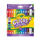 Crayola - Crayons de couleur mécaniques Clicks - Paquet de 12-ENSEMBLE DE CRAYONS DE COULEUR MÉCANIQUES CLICKS CRAYOLA : Comprend 12 crayons de couleur mécaniques et 24 mines de couleur de recharge