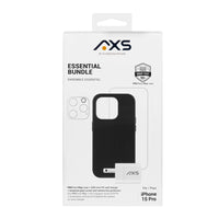 AXS - Essential Bundle Étui PROTech Plus, Protecteur d'écran et chargeur mural 20W pour Apple iPhone 15 Pro-PROTech Plus - Résistant aux chutes jusqu’a 10 pieds