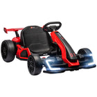 Aosom - Kart électrique 24v pour enfants, kart à dérapage avec siège réglable - rouge-Atteint une vitesse maximale de 7,5 mph (12 km/h) 