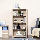 HOMCOM - Bibliothèque à 4 niveaux pour bureau, salon - chêne-Une étagère de rangement à 4 niveaux peut être utilisée comme bibliothèque ou armoire de rangement 