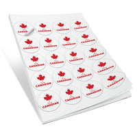 Staples - Étiquettes rondes Acheter canadien - 2 po de Diamètre - Anglais - 100 étiquettes-Feuilles d’étiquettes rondes lustrées 