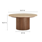 Modway - Kioni Manche Travertin Table basse - Noyer-Plateau de table en travertin naturel