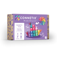 Connetix - Pastel Pack de Démarrage, Contenant 64 Pièces-Ensemble de 64 pièces - Contient 8 x grands carrés, 32 x petits carrés, 8 x triangles équilatéraux, 8 x triangles rectangles et 8 x triangles isocèles