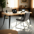 Homy Casa -  Bureau à bord vivant 63 po L - Noyer-Largeur de 63 po, idéale pour les postes de travail, réunions ou formations