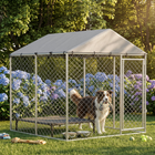 PawHut - Chenil pour chiens couvert 6,6 pi x 6,6 pi x 6,6 pi pour petits et moyens chiens-Beaucoup d'espace pour jouer et se reposer  
