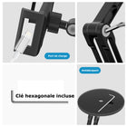 MyBat - Support pivotant à 360° pour téléphones et tablettes - Régable - universel pour bureau-Base stable et lestée - Empêche les appareils de bouger pendant les manipulations