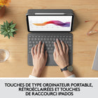 Étui clavier Logitech Folio Touch pour iPad Air 11" (M2) / (M3) et iPad Air (4e et 5e génération) - Graphite-Frappe de type ordinateur portable: le grand clavier aux touches espacées présente une rangée complète de touches de raccourcis pour iPadOS afin de saisir avec précision et rapidité