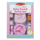 Melissa & Doug Mine to Love - Ensemble d'aliments et de biberons pour bébé -Prenez soin de bébé avec cet adorable ensemble de 8 pièces