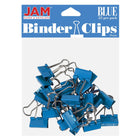 JAM Paper - Pinces à reliure colourées - petites - 19 mm (3/4 po) - pinces à reliure bleues - paquet de 25-Couleur : Bleu | Fabriqué en acier trempé pour une tenue extra forte