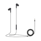 Basic Tech Écouteurs intra-auriculaires avec fil avec contrôle du volume et microphone intégré - Charbon-Confortable