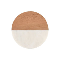 Maxwell & Williams - Collectif de Sous-verre Ronde Marbre & Blanc Acacia Sous-verre - Paquet de 12-Fabriqué en céramique résistant à la chaleur