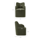Modway - Cordelle Mélange de lin Chaise pivotante d’accent - Sauge-Conception couverte de rembourrage