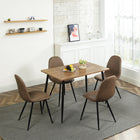 Ensemble de 4 chaises pour table à manger Charlton Vintage A (3339-AM8623-LB)-Polyuréthane brun clair