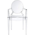 Nicer Furniture - fauteuil fantôme transparente de Louis XVI - 4 pièces-Fabriqué en polycarbonate transparent transparent moulé robuste