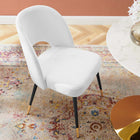 Modway - Rouse Performance Velvet Fauteuil d’appoint de salle à manger - Blanc-Rembourrage en mousse dense