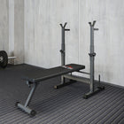 Soozier - Banc de musculation réglable, gris-Le support à haltères / station à dips peut être réglé sur 8 niveaux pour différentes longueurs de bras et hauteurs