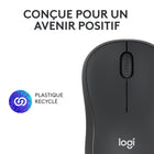 Logitech - M240 Silent Souris sans fil - Graphite-Les pièces en plastique de la souris M240 comprennent du plastique recyclé post-consommation certifié (Graphite:  48%; matières plastiques Off-White/Rose: 37%). À l'exception de l'emballage et des plastiques du récepteur et de l'ensemble de câblage imprimé (PWA)