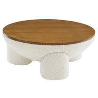 Modway - Tridome Manche Boucle Tapis Table basse de rangement - Ivoire naturel-Table d’accent ronde de rangement