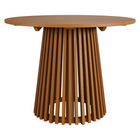 Modway - Lane Rond de 39 pouces Terrasse extérieure Bois de teck Table à manger - Naturel-Sièges 4