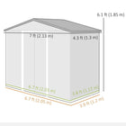 Outsunny - Abri de jardin 7' x 4' avec kit de fondation et double portes vert-Construit avec l'acier galvanisé le plus fin et la construction en polypropylène durable 