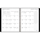 Mead - Cahier de rendez-vous mensuel Contempo 2025 - 8 3/4 po H x 6 7/8 po l - noir - bilingue-Un mois sur deux pages, blocs quotidiens non lignes plus un espace pour les priorites et les notes