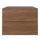 Nexera - Table de nuit à 2 tiroirs James, Noyer-Meubles conçus et produits au Canada à partir de panneaux de particules et de MDF certifiés CARB II/FSC