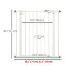 PawHut - Barrière pour animaux de compagnie de 74 à 81 cm de large avec porte, barrière pour chien d'intérieur pour escaliers - Blanche-Couleur : blanc