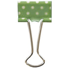 JAM Paper - Pinces à reliure - petite pince à papier - 19 mm - pois verts et blancs et damas marron foncé - paquet de 10-Quantité : 10 clips par paquet | Durables et réutilisables