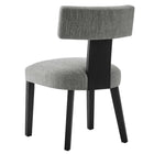 Modway - Nalani Tissu tapis Chaises de salle à manger Ensemble de 2 - Tissage à bruyère gris noir-9