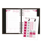 Brownline - 2026 Agenda quotidien CoilPro avec couverture rigide et reliure spirale double - 8 po x 5 po - Noir - Anglais-Chaque page comporte trois blocs pour les rappels, les notes et les appels
