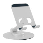 Uncaged Ergonomics - Support pivotant et réglable pour ordinateur portable et téléphone RISE - Argent-Les deux supports ont des hauteurs facilement réglables.