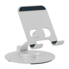 Uncaged Ergonomics - Support pivotant et réglable pour ordinateur portable et téléphone RISE - Argent-Les deux supports ont des hauteurs facilement réglables.
