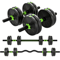 Soozier - Ensemble d’haltères réglables, 33 lb-Se transforme en haltères, en barre droite ou en barre EZ curl 