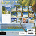 DateWorks - Mini Calendrier Mural 16 Mois Des Plages de 2025 - 7 po x 7 po - Bilingue-Comprend des pages mensuelles de janvier à décembre 2025, ainsi que les 4 derniers mois de 2024.