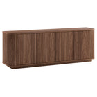 Hudson&Canal - Meuble TV rectangulaire Canton pour téléviseurs jusqu'à 75 po - Noyer satiné-Un design transitionnel permet d'accueillir des téléviseurs jusqu'à 75 pouces dans votre espace de divertissement